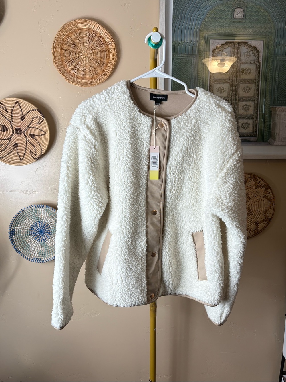 summersalt Cream Teddy Sherpa Jacket